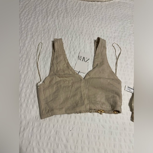 NWT Zara BLOG FAV shell mini skirt + top SET
cream/beige 100 cotton size S - Picture 16 of 17